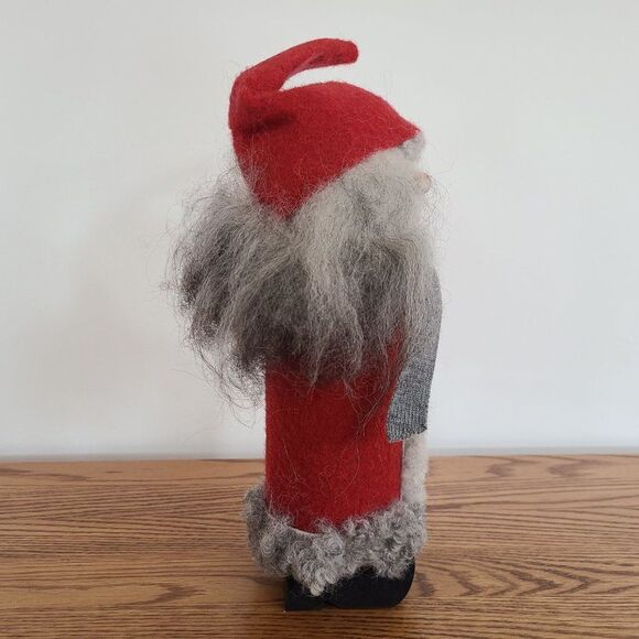 Handmade Sweden Larssons Tra Wood Felt Christmas Mrs. Claus Gnome Elf Figurine - Picture 8 of 15